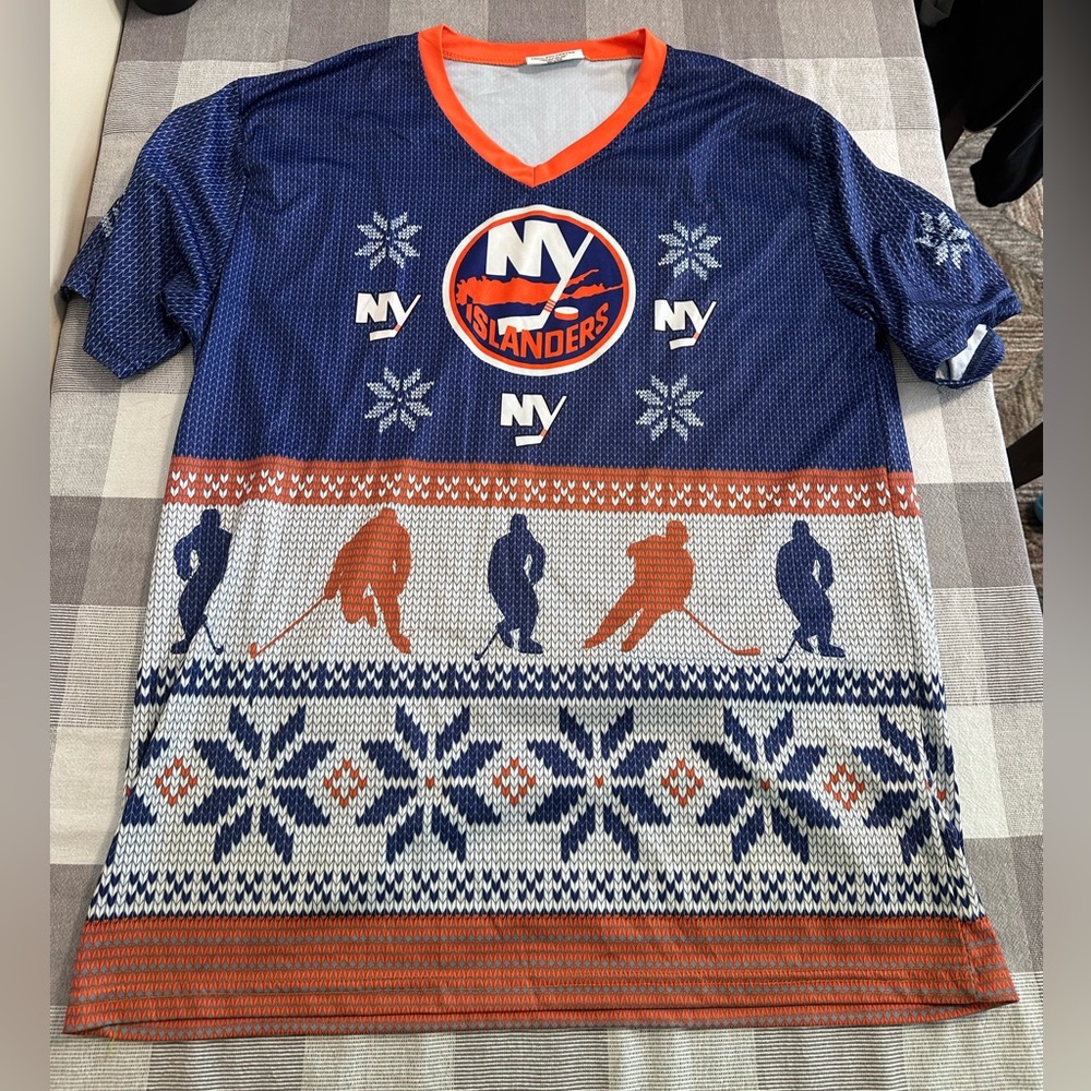 New York Islanders Ugly Christmas Shirt Promotional XL